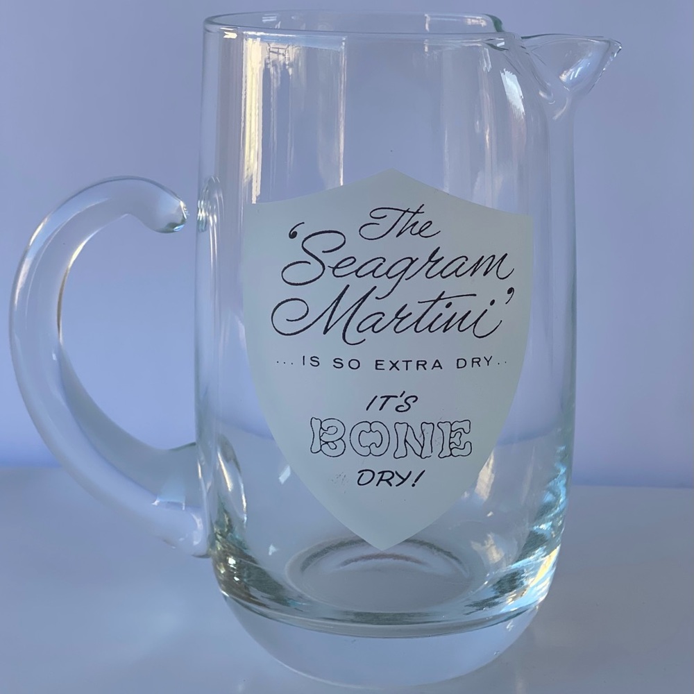 Vintage Seagrams Gin Mini Glass Pitcher